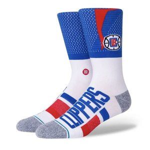 NWT Stance Los Angeles Clippers Shortcut 2 Crew Socks Size L 9-13 LA NBA Socks